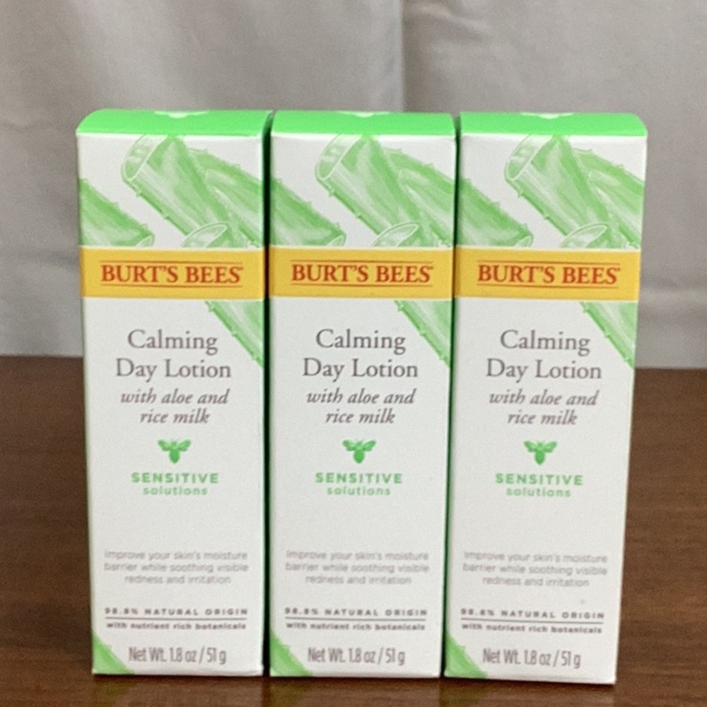 Burt’s Bees Calming Day Lotion with Aloe & Rice Milk 1.8 oz Set of 3